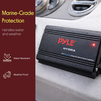 Waterproof 4-Channel Bluetooth Marine Amplifier Kit