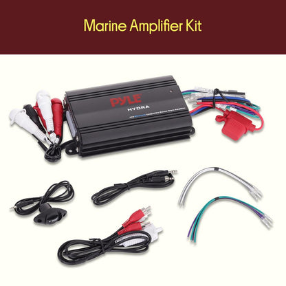 Waterproof 4-Channel Bluetooth Marine Amplifier Kit