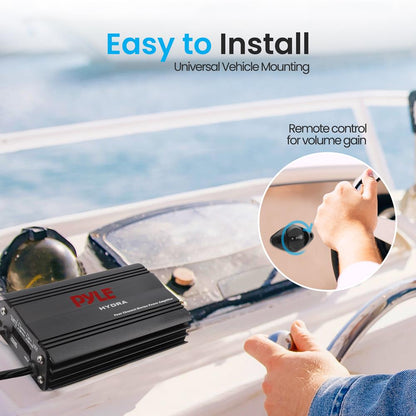 800W 4-Channel Marine Amplifier Waterproof RCA Input Volume Control