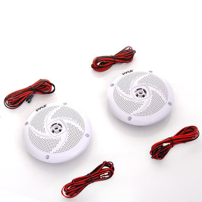 Marine Speakers Waterproof 100W LED Lights Low-Profile White