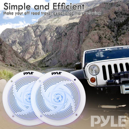 Marine Speakers Waterproof 100W LED Lights Low-Profile White