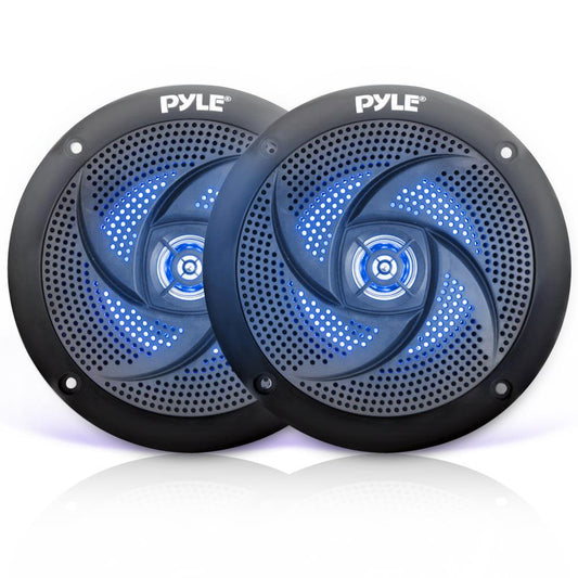Marine Speakers 180W Waterproof LED Lights Slim Design Blue