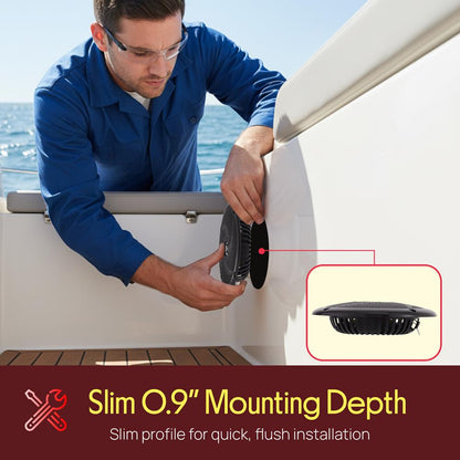 5.25 180W Waterproof Marine Speakers Low-Profile Slim Style (2 Pack)