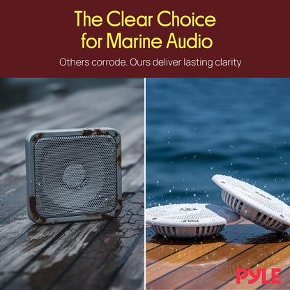 Marine Speakers 180W Waterproof 5.25 Low-Profile White