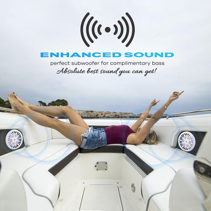 10 Marine Subwoofer 500W Waterproof Polypropylene Cone White