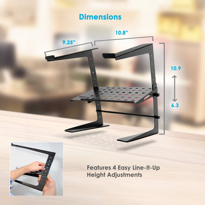 Portable Adjustable Laptop Stand with Storage Shelf 6.3-10.9 Height