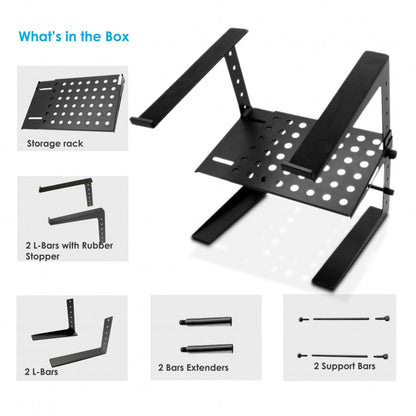 Portable Adjustable Laptop Stand with Storage Shelf 6.3-10.9 Height