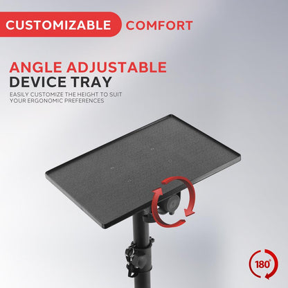 Laptop Projector Tripod Stand - Adjustable Metal Portable 14x11 Tray