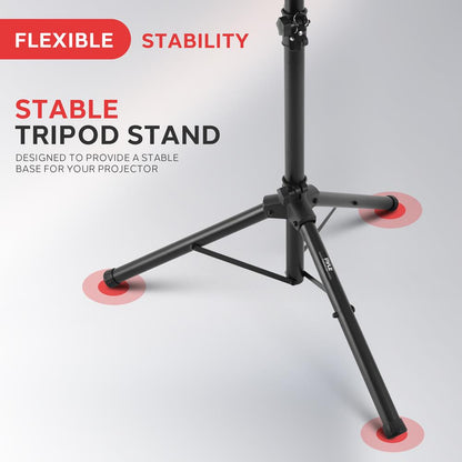 Laptop Projector Tripod Stand - Adjustable Metal Portable 14x11 Tray