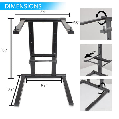 Portable Folding Laptop Stand - Adjustable Height 11 inches Steel Alloy