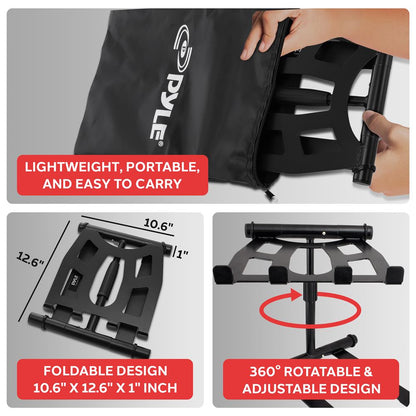 Portable Folding Laptop Stand - Adjustable Height Steel Alloy