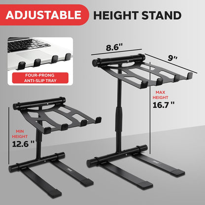 Portable Folding Laptop Stand - Adjustable Height Steel Alloy