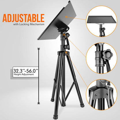 Speaker Stand Tripod - Height Adjustable Durable Metal 32-56