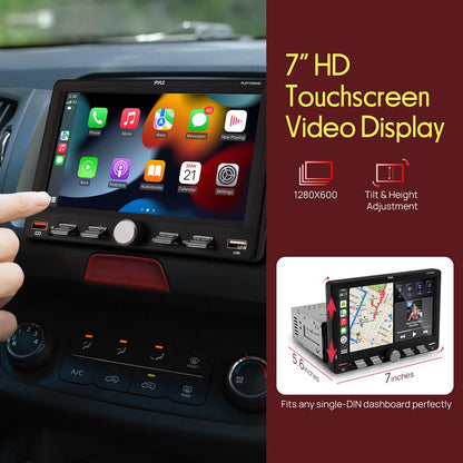7 Single Din Touchscreen Car Stereo – With Wireless Apple Carplay & Android Auto Bluetooth Type-C & Usb Fast Charging Aux/Sd And Hands-Free Calling (Black)