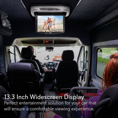 Car Roof DVD Player 13.3 Flip-Down Screen HDMI USB Grey