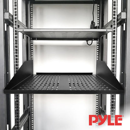 2U Server Rack Shelf Enhanced Airflow Heavy-Duty Steel Black