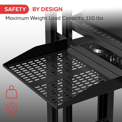 2U Server Rack Shelf 2 Pack - 110lbs Capacity Vented Steel