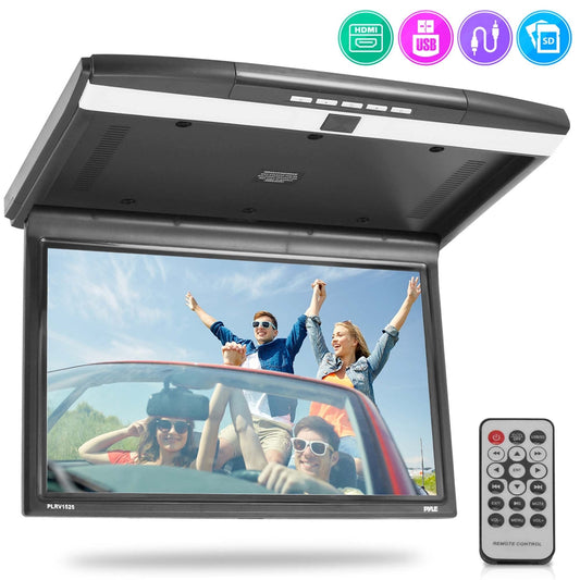 15.6 Flip-Down Car Monitor Hi-Res 1680x800p HDMI/USB Roof Mount