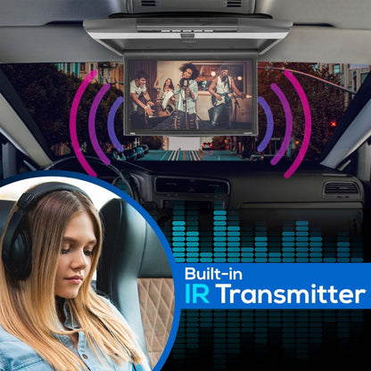 15.6 Flip-Down Car Monitor Hi-Res 1680x800p HDMI/USB Roof Mount