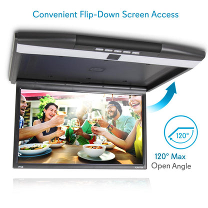 Car Overhead Monitor 1080p LCD 17.3 Flip-Down Screen HDMI/USB/SD