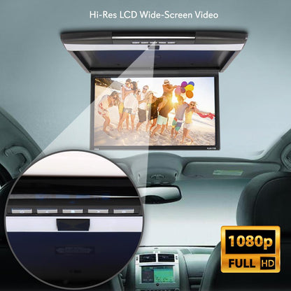 Car Overhead Monitor 1080p LCD 17.3 Flip-Down Screen HDMI/USB/SD