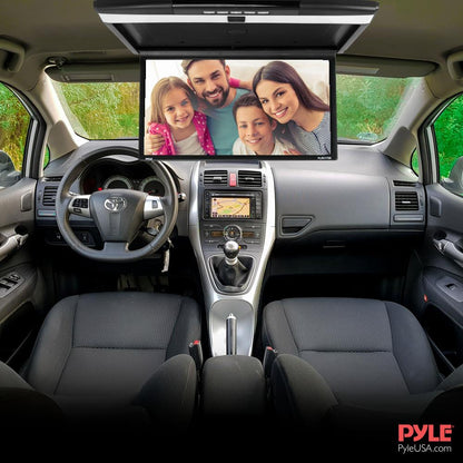 Car Overhead Monitor 1080p LCD 17.3 Flip-Down Screen HDMI/USB/SD