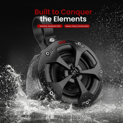 2-Way Waterproof Off-Road Speakers 800W Marine Grade 4 Woofer Black