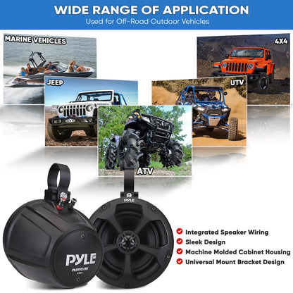 2-Way Waterproof Off-Road Speakers 1000W Marine Grade 5.25 Woofers