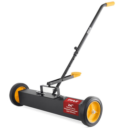 24 Rolling Magnetic Sweeper Heavy-Duty Metal Adjustable Handle Orange