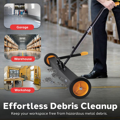 Rolling Magnetic Sweeper With Wheels