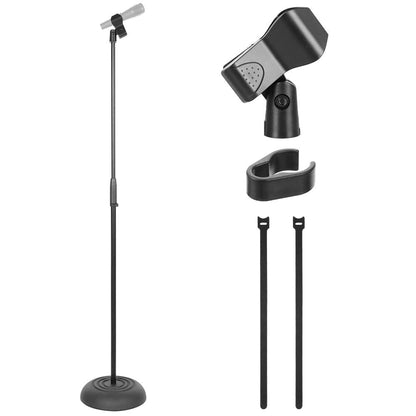 Adjustable Mic Stand Secure Hold Die-Cast Base 36.2-63.7