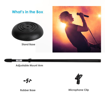 Adjustable Mic Stand - Height Adjustable Sturdy Metal Base 2.8-5