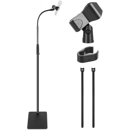 Gooseneck Mic Stand Height Adjustable Die-Cast Base Studio/Concert Use