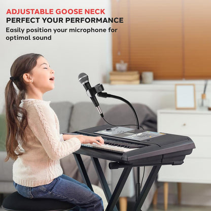 Gooseneck Mic Stand Height Adjustable Die-Cast Base Studio/Concert Use