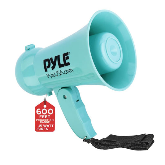 Portable Megaphone 600ft Range Built-in Mic Turquoise
