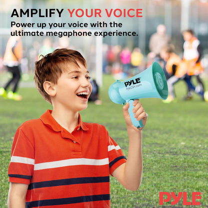 Portable Megaphone 600ft Range Built-in Mic Turquoise