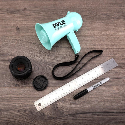 Portable Megaphone 600ft Range Built-in Mic Turquoise