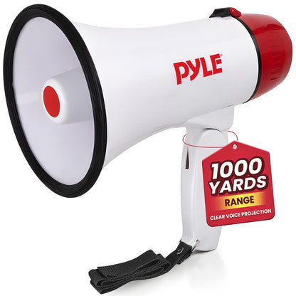 20W Megaphone Bullhorn 800-Yard Range Siren Mode White