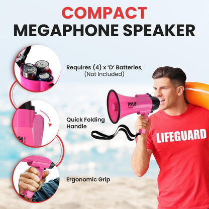 Portable Megaphone Speaker 30W Power 2 Modes Foldable Handle