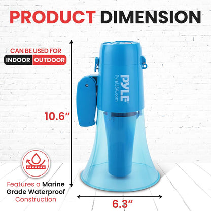 30W Waterproof Megaphone Siren 500 Yards Range Transparent Blue