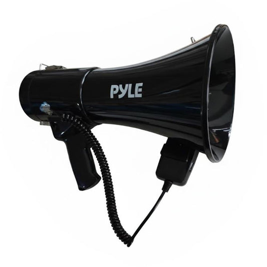 Pyle 50W Portable Megaphone With Aux Input Clear Audio And Lightweight Design – Perfect For Outdoor Events And Sports (Black)