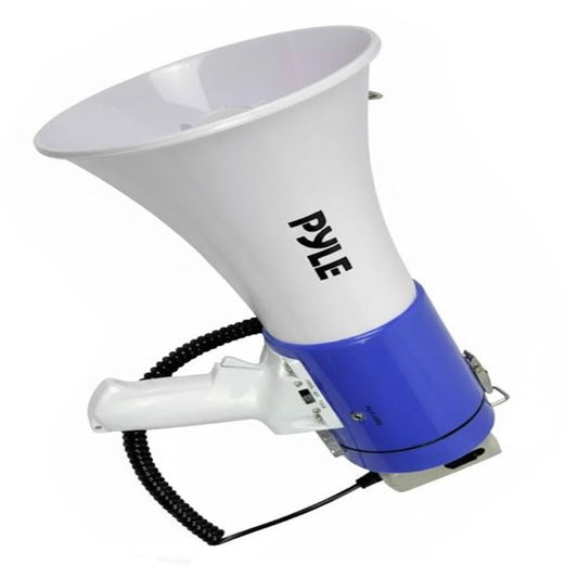 Pyle 50W Portable Megaphone With Aux Input Clear Audio And Lightweight Design – Perfect For Outdoor Events And Sports (Blue)