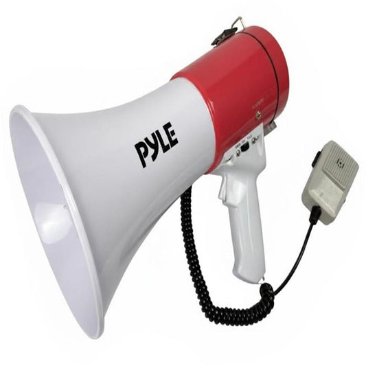 Pyle 50W Portable Megaphone With Aux Input Clear Audio And Lightweight Design – Perfect For Outdoor Events And Sports (Red)