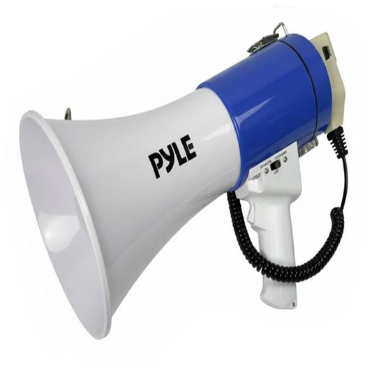 Pyle 50W Portable Megaphone With Bluetooth Usb/Tf Media Playback Type-C Charging And Seamless Wireless Audio Streaming – Perfect For Outdoor Events And Sports (Blue)