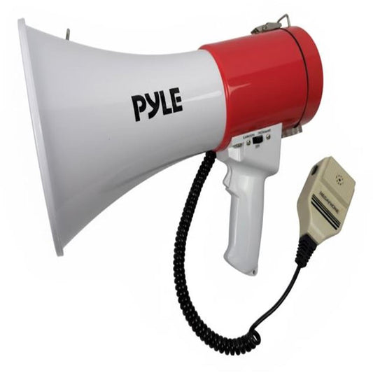 Pyle 50W Portable Megaphone With Bluetooth Usb/Tf Media Playback Type-C Charging And Seamless Wireless Audio Streaming – Perfect For Outdoor Events And Sports (Red)