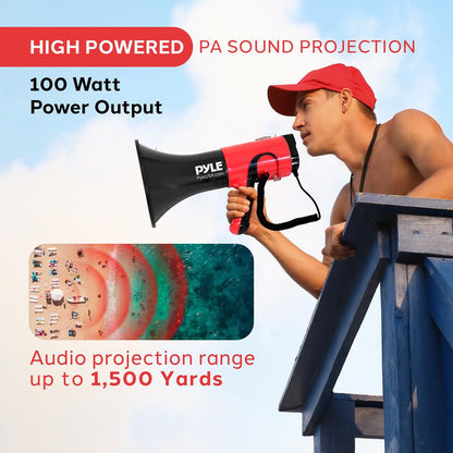 Portable Megaphone Bullhorn - 1500 Yard Range Bluetooth Voice Changer