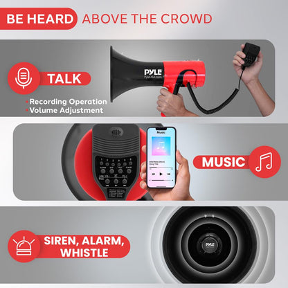 Portable Megaphone Bullhorn - 1500 Yard Range Bluetooth Voice Changer