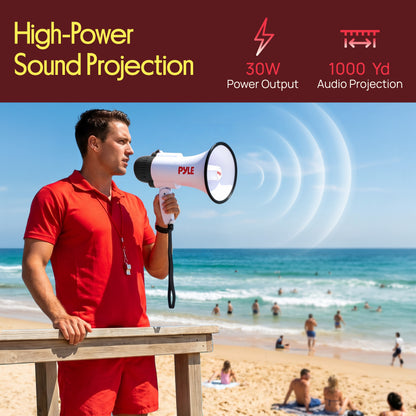 30W Rechargeable Megaphone-PMPMSRC30BK