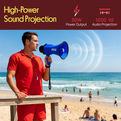 30W Rechargeable Megaphone-PMPMSRC30BL