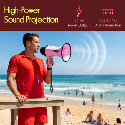 30W Rechargeable Megaphone-PMPMSRC30LPR